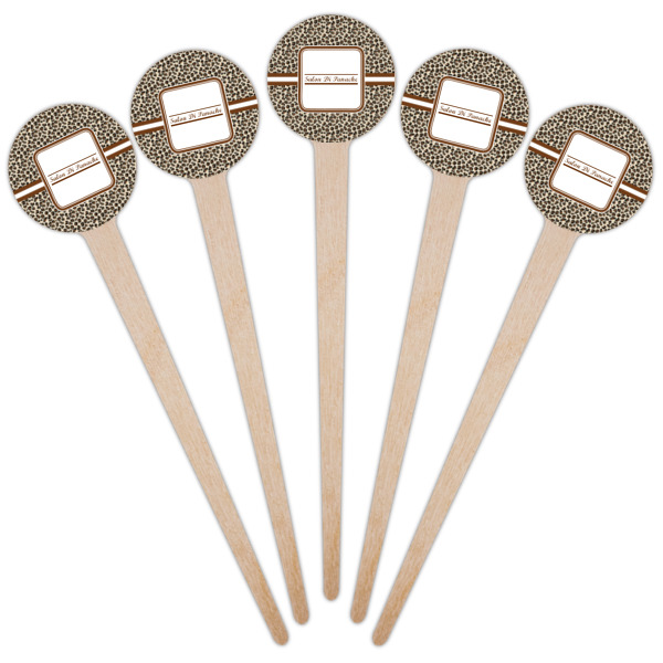 Custom Design - Wooden 4" Food Pick - Round - Fan View