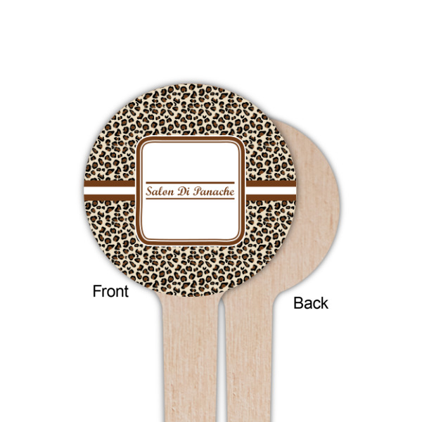 Custom Design - Wooden 4" Food Pick - Round - Single Sided - Front & Back