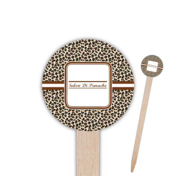 Custom Leopard Print Round Wooden Food Picks (Personalized)