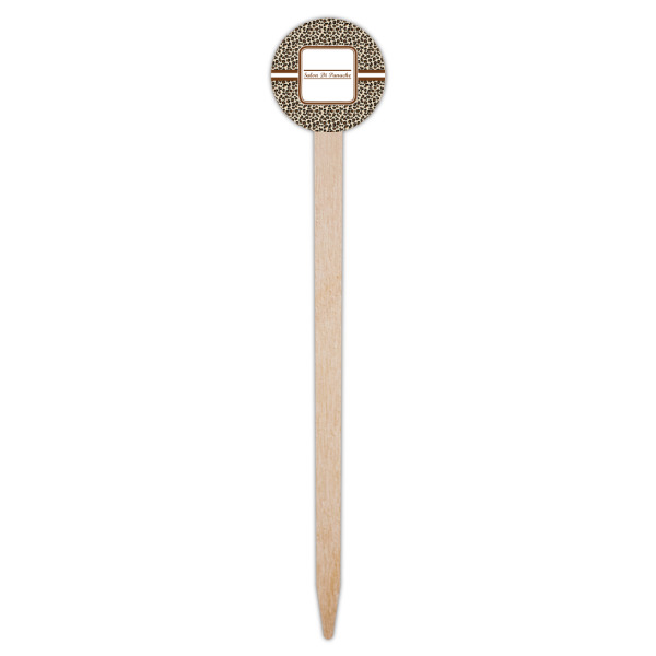 Custom Design - Wooden 6" Food Pick - Round - Single Pick