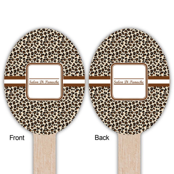 Custom Design - Wooden Food Pick - Oval - Double Sided - Front & Back