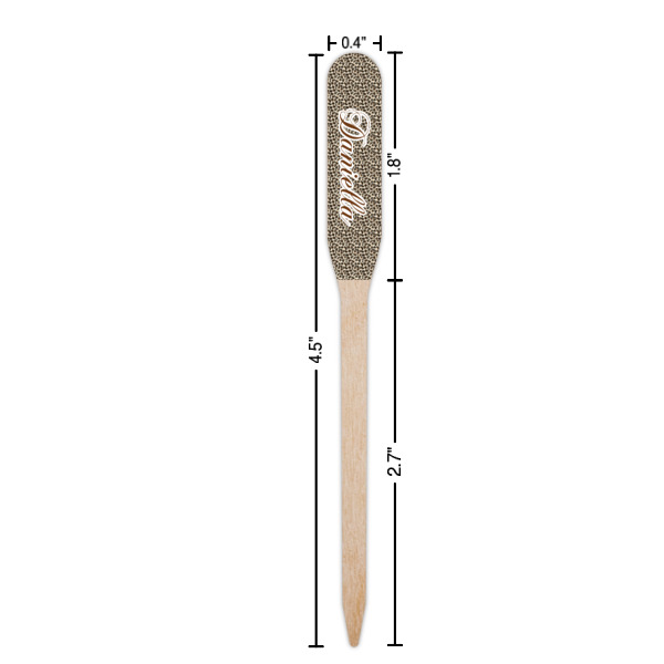 Custom Design - Wooden Food Pick - Paddle - Dimensions