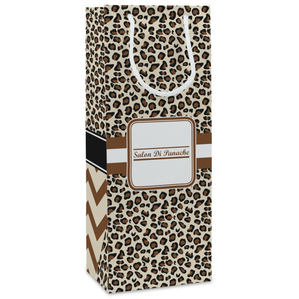 Custom Leopard Print Wine Gift Bags - Matte (Personalized)