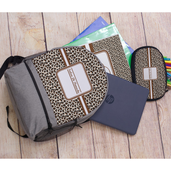 Custom Design - Large Backpack - Gray - With Stuff