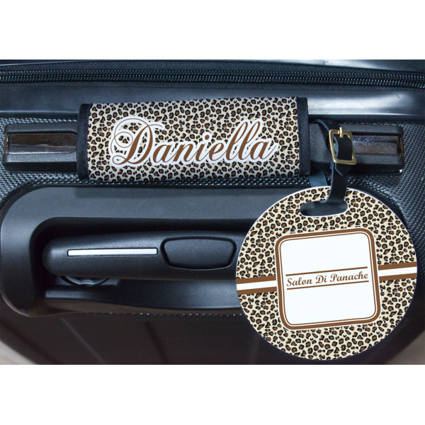 Custom Design - Round Luggage Tag & Handle Wrap - In Context