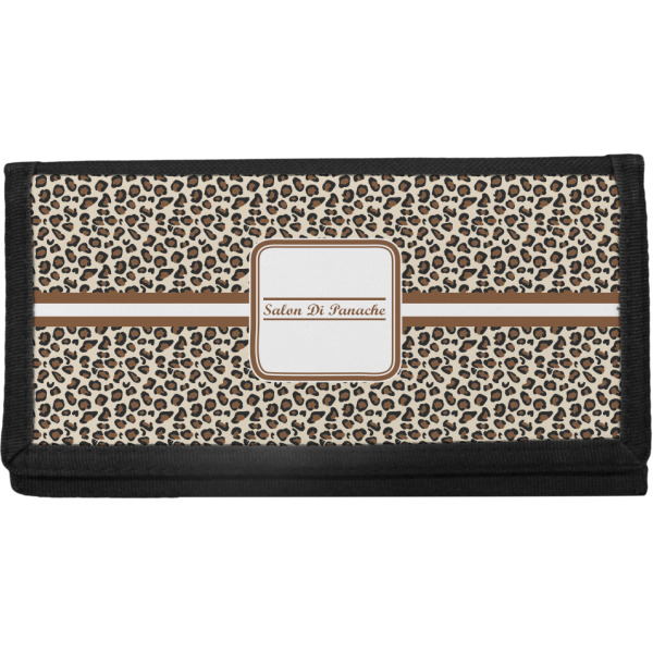 Custom Leopard Print Canvas Checkbook Cover (Personalized)