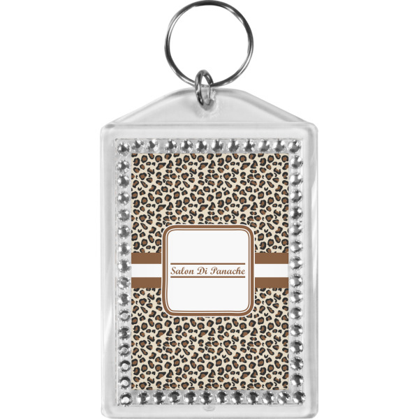 Custom Leopard Print Bling Keychain (Personalized)