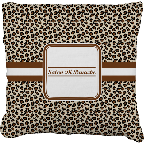 Custom Leopard Print Faux-Linen Throw Pillow (Personalized)