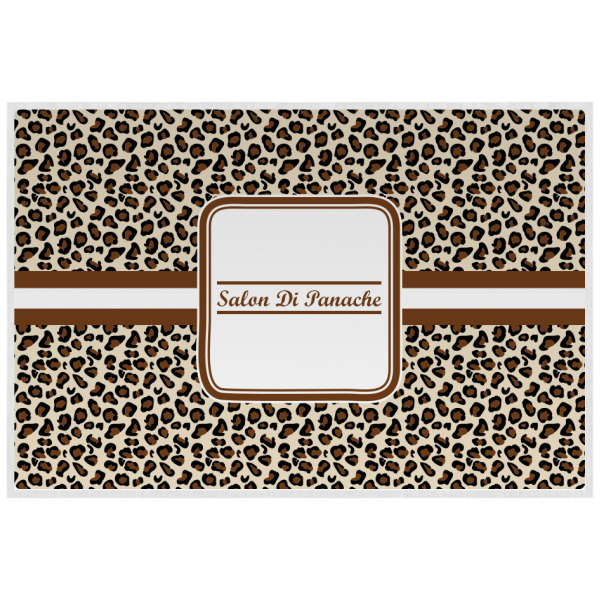 Custom Leopard Print Laminated Placemat w/ Name and Initial