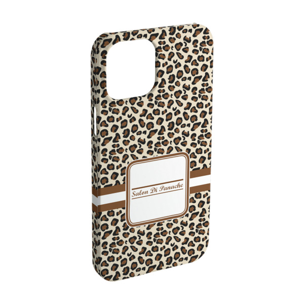 Custom Leopard Print iPhone Case - Plastic - iPhone 15 Pro (Personalized)