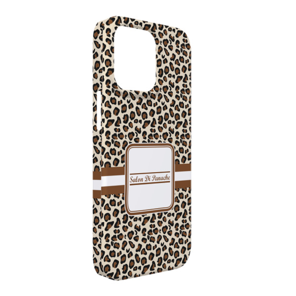Custom Leopard Print iPhone Case - Plastic - iPhone 13 Pro Max (Personalized)