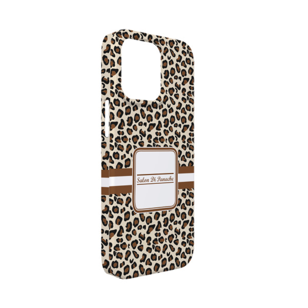 Custom Leopard Print iPhone Case - Plastic - iPhone 13 Mini (Personalized)