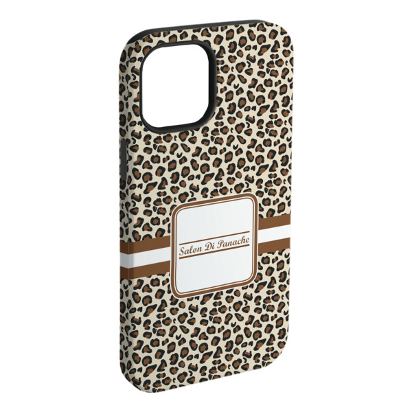 Custom Leopard Print iPhone Case - Rubber Lined - iPhone 15 Plus (Personalized)