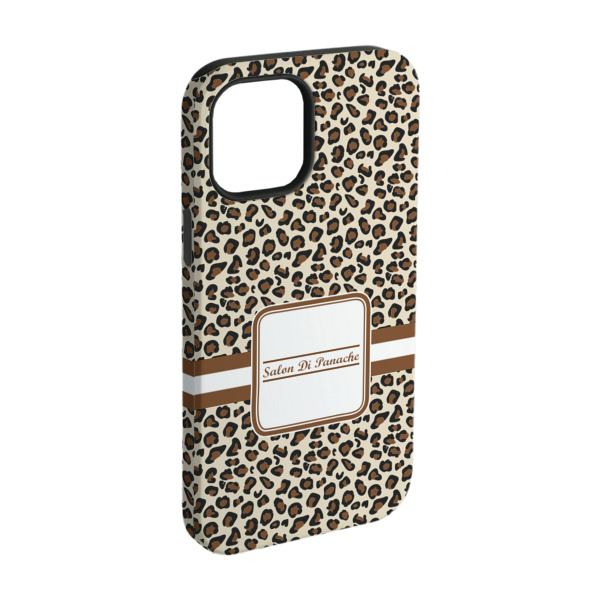 Custom Leopard Print iPhone Case - Rubber Lined - iPhone 15 Pro (Personalized)