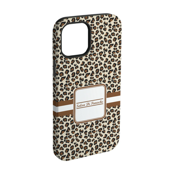 Custom Leopard Print iPhone Case - Rubber Lined - iPhone 15 (Personalized)