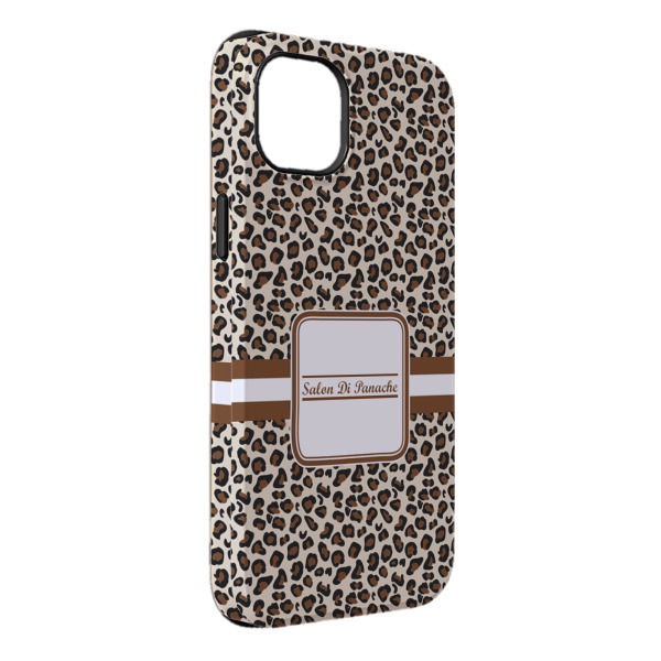 Custom Leopard Print iPhone Case - Rubber Lined - iPhone 14 Plus (Personalized)