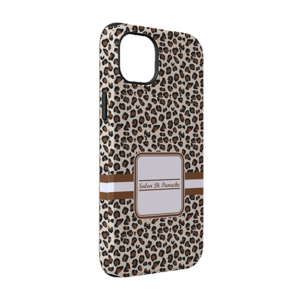 Custom Leopard Print iPhone Case - Rubber Lined - iPhone 14 Pro (Personalized)