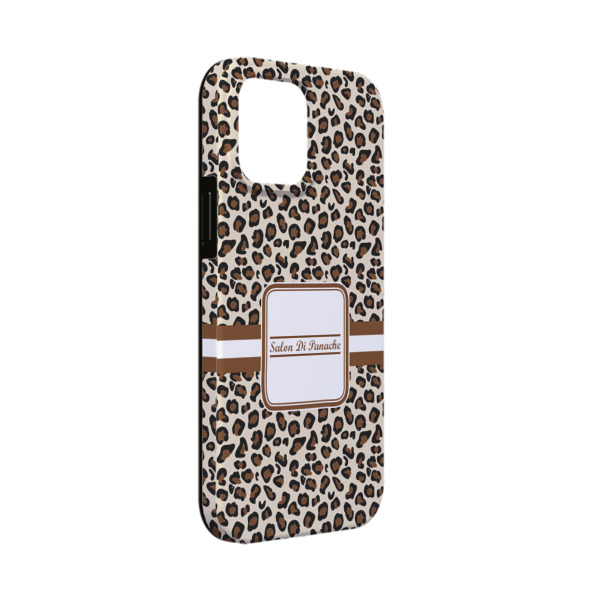 Custom Leopard Print iPhone Case - Rubber Lined - iPhone 13 Mini (Personalized)
