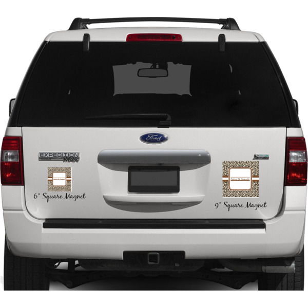 Custom Design - Personalized Square Car Magnets on Ford Explorer