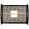 Leopard Print Black Wooden Tray - Large (Personalized)