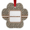Leopard Print Metal Paw Ornament - Double Sided w/ Name and Initial