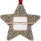 Leopard Print Metal Star Ornament - Double Sided w/ Name and Initial