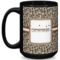 Leopard Print 15 Oz Coffee Mug - Black (Personalized)