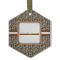 Leopard Print Flat Glass Ornament - Hexagon w/ Name and Initial