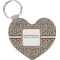 Leopard Print Heart Plastic Keychain w/ Name and Initial