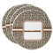 Leopard Print Round Paper Coasters w/ Name and Initial