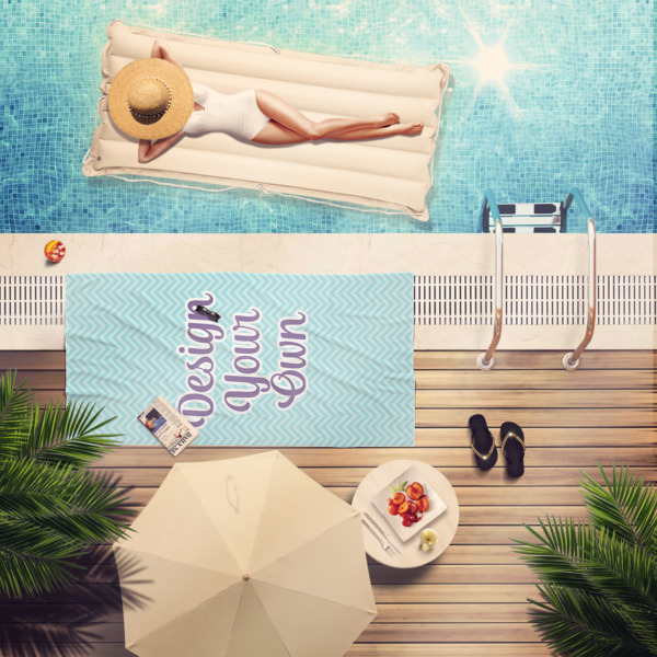 Custom Design - Beach Towel - Lifestyle at Pool