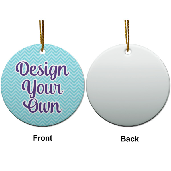 Custom Design - Ceramic Flat Ornament - Circle Front & Back (APPROVAL)