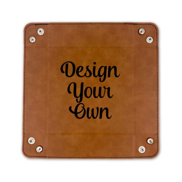 Custom Design - 6" x 6" Leatherette Snap Up Tray - FLAT FRONT