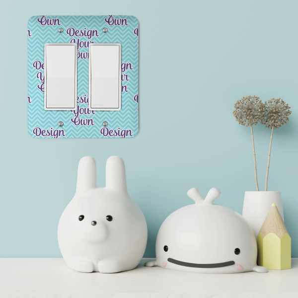 Custom Design - Rocker Light Switch Covers - Double - IN CONTEXT