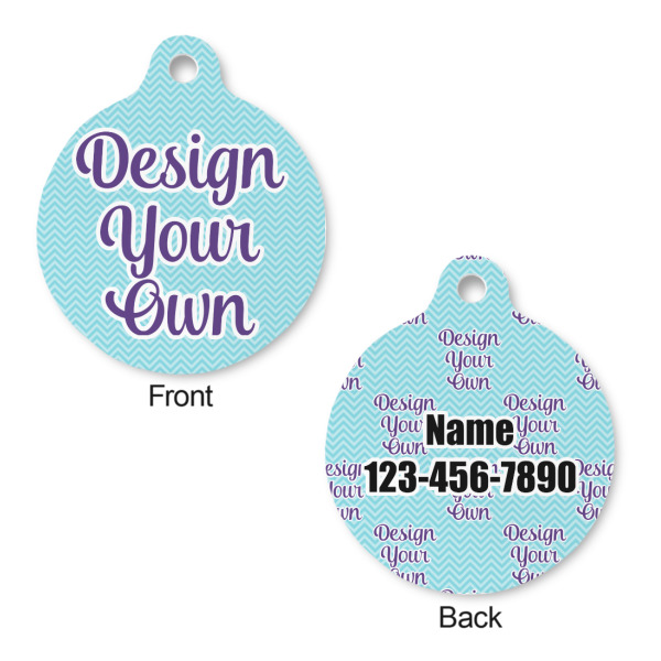 Custom Design - Round Pet ID Tag - Large - Front & Back View