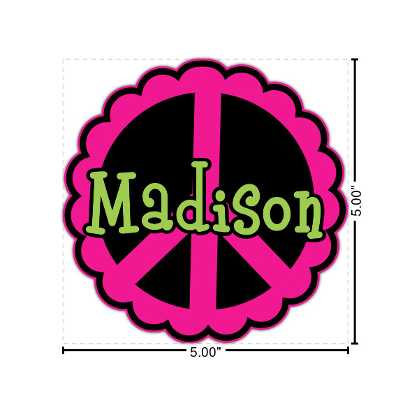 Custom Peace Sign Laptop Decal (Personalized)