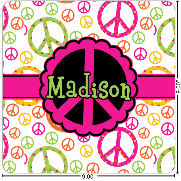 Custom Peace Sign Square Decal - Small (Personalized)