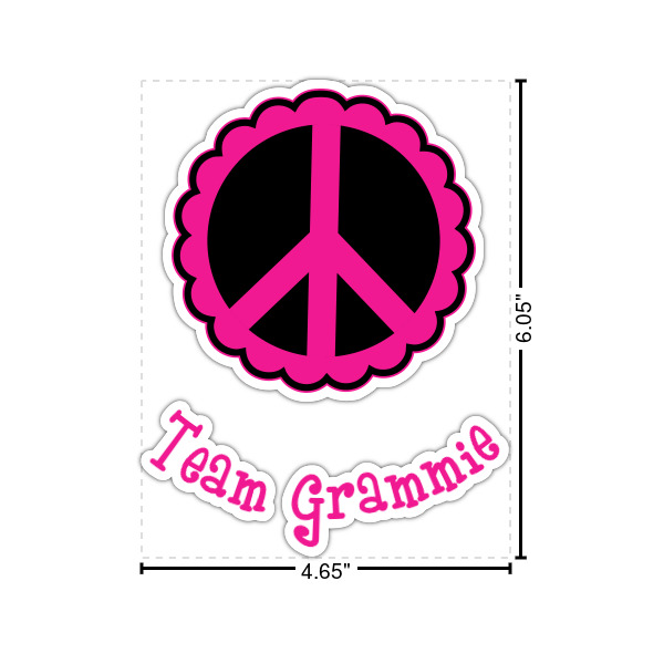 Custom Peace Sign Graphic Car Decal (Personalized)