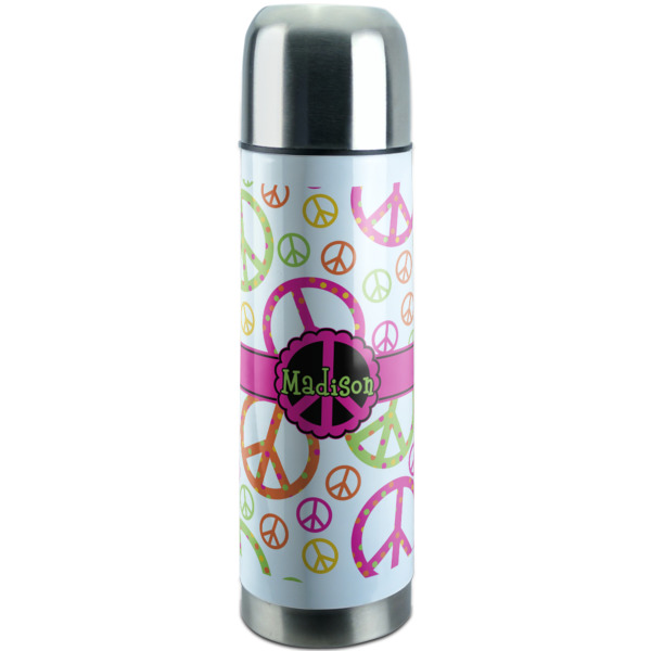 Custom Peace Sign Stainless Steel Thermos (Personalized)