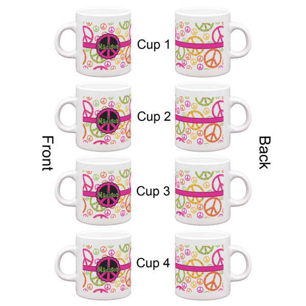 Custom Design - Single Shot Espresso Cup - Set of 4 - Front & Back