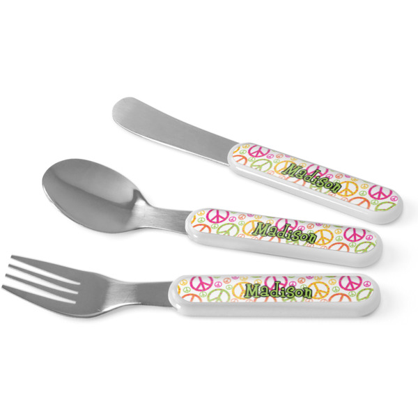 Custom Peace Sign Kid's Flatware (Personalized)