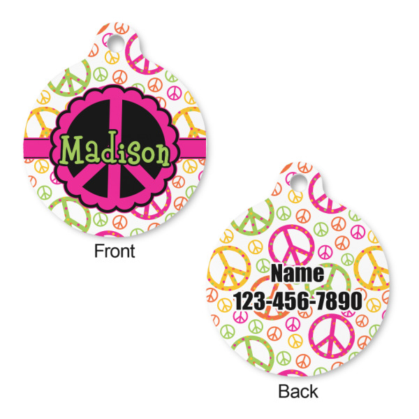 Custom Design - Round Pet ID Tag - Small - Front & Back View