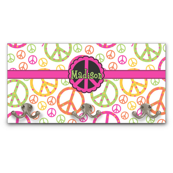 Custom Peace Sign Wall Mounted Coat Rack (Personalized)