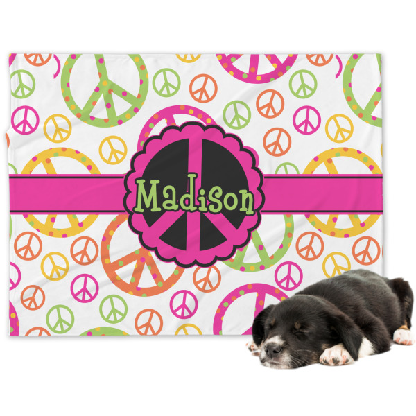 Custom Peace Sign Dog Blanket (Personalized)