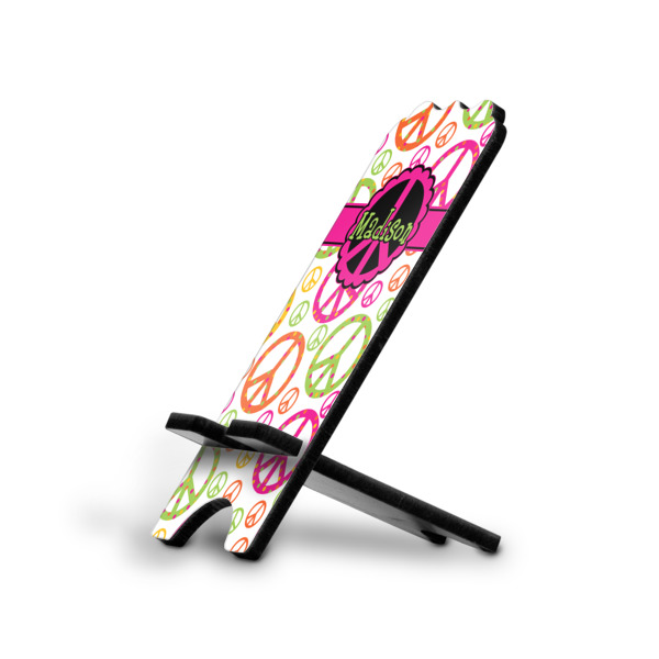 Custom Peace Sign Stylized Cell Phone Stand - Small w/ Name or Text