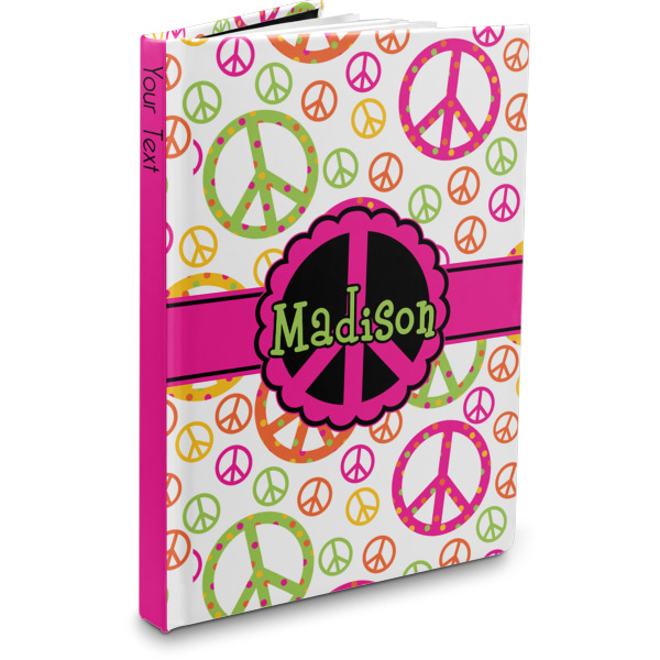 Custom Peace Sign Hardbound Journal (Personalized)