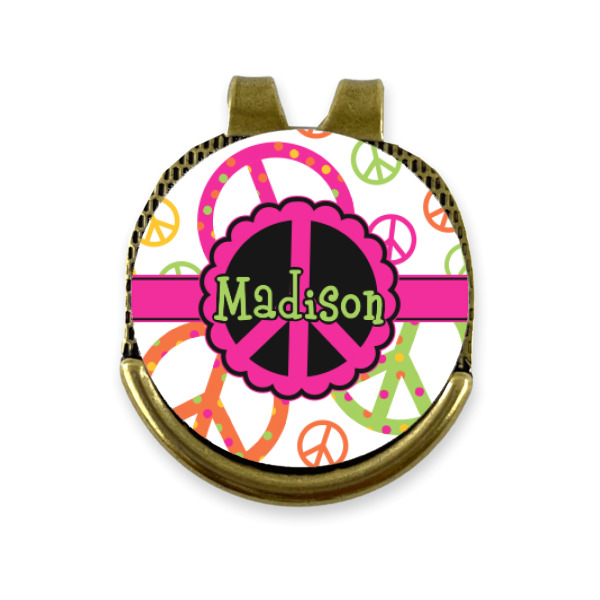 Custom Design - Golf Ball Marker Hat Clip Gold - Front