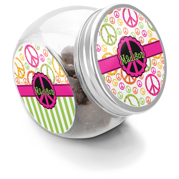 Custom Peace Sign Puppy Treat Jar (Personalized)