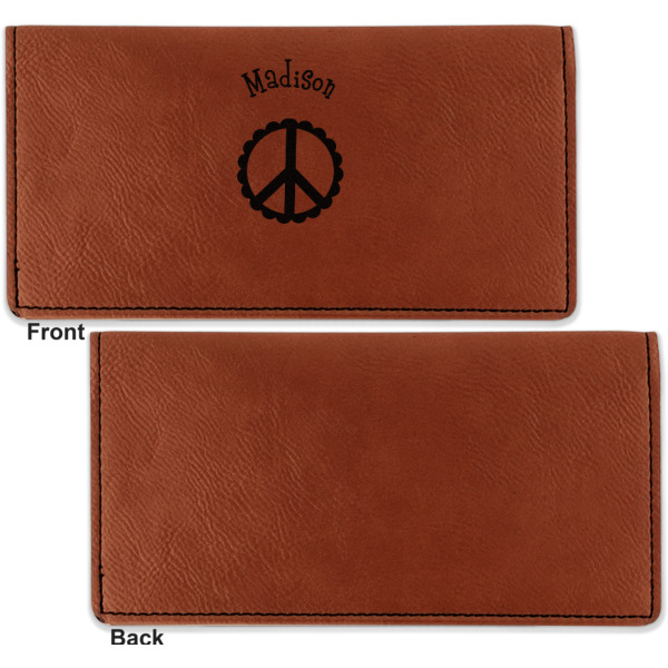 Custom Design - Leather Checkbook Holder Front and Back Single Sided - Apvl