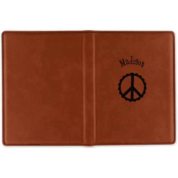 Custom Design - Cognac Leather Passport Holder Outside Single Sided - Apvl